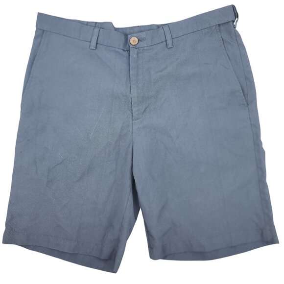 Men's Haggar Clothing Cool 18 Pro Straight Fit Flat Front Navy Shorts 36 Golf - Picture 1 of 9